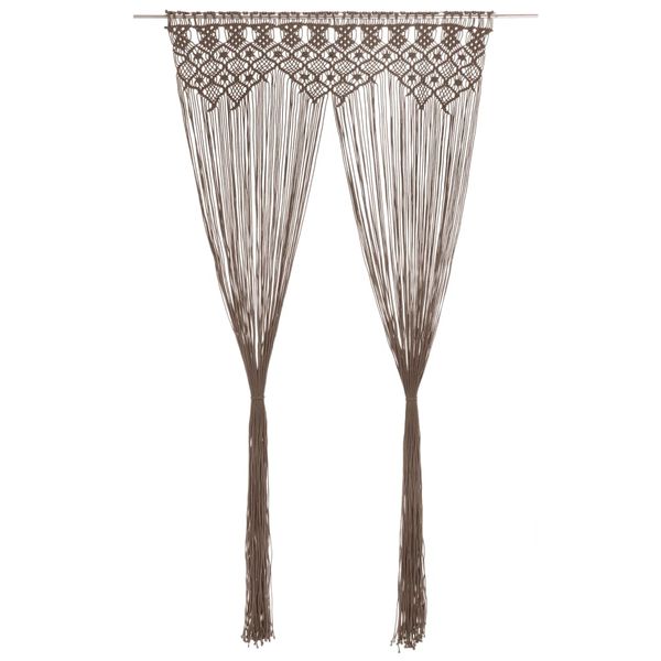 vidaXL Záclona macrame sivo-hnedá 140x240 cm bavlna
