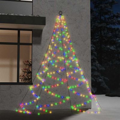 vidaXL Nástenný stromček s háčikom 260 LED, farebný 3 m, dovnútra/von