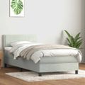 vidaXL Posteľný rám boxsping s matracom bledosivý 90x220 cm zamat