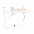 vidaXL Závesný balkónový stôl Biela 60 x 39 x 65 cm Oceľ
