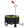 vidaXL Vozík za bicykel, čierno zelený 30 kg, železo