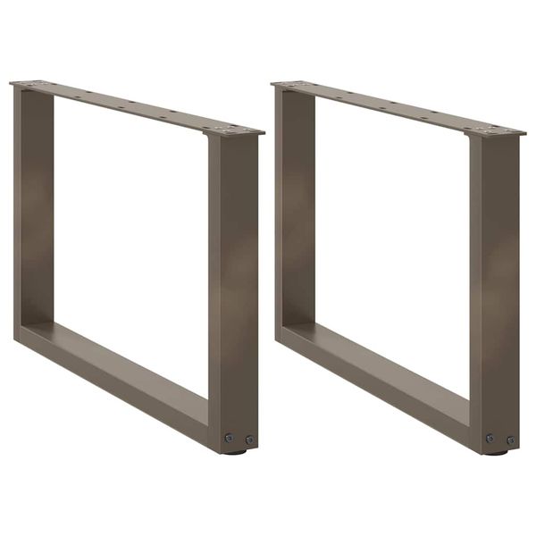 vidaXL Nohy konferenčného stolíka v tvare U, 2 ks, prírodná oceľ, 60 x (42-43) cm, oceľ