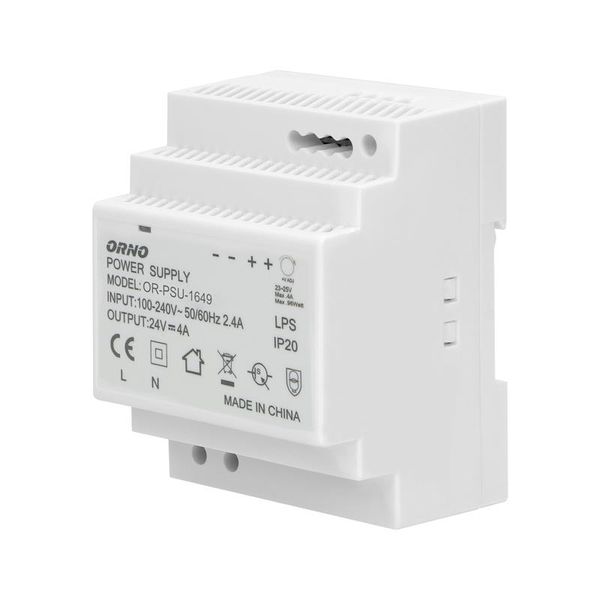 ORNO OR-PSU-1649 Zdroj spínaný 24V DC 4A, 100W na DIN lištu
