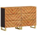 vidaXL Bočné skrinky 2 ks hnedo-čierne 60x33,5x75 cm masívne mango