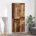 vidaXL Highboard Staré drevo 69,5 x 34 x 180 cm Kompozitné drevo