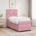 vidaXL Posteľ boxspring s matracom Ružová 100 x 200 cm Zamat