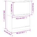 vidaXL Botník s 2 výklopnými zásuvkami dymový dub 80x42x108 cm
