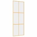 vidaXL Posuvné dvere zlaté 76x205 cm číre ESG sklo a hliník