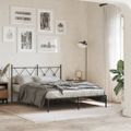 vidaXL Kovový rám postele s čelom čierny 140x200 cm