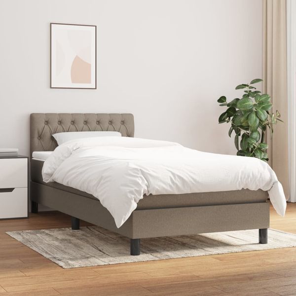 vidaXL Boxspring posteľ s matracom sivohnedý 100x200 cm látka