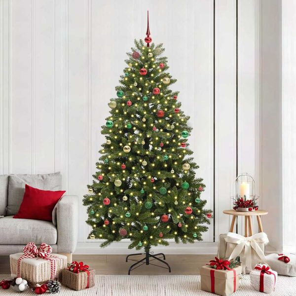vidaXL Umelý vianočný stromček 210 cm 300 LED Teplá biela PVC a oceľ