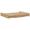 vidaXL Rám postele s úložným prostorem Remeselný dub 135 x 190 cm