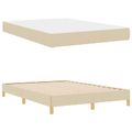 vidaXL Posteľ s pružinovým rámom s matracmi Krémová 160 x 200 cm látka