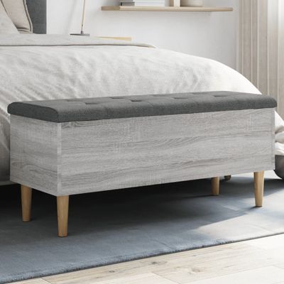 vidaXL Úložná lavička sivá sonoma 102x42x46 cm kompozitné drevo