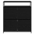 vidaXL Skriňa na topánky 100 x 34 x 112 cm Kompozitné drevo Čierny dub