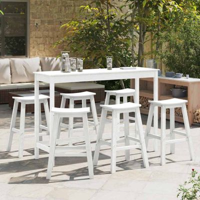 vidaXL Záhradný bar set 6 pcs Biela HDPE