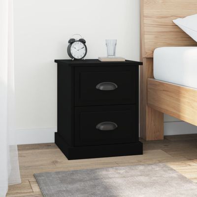 vidaXL Nočné stolíky 2 ks čierne 39x39x47,5 cm spracované drevo