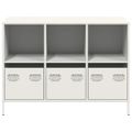 vidaXL Komoda biela 101,5x39x73,5 cm oceľ valcovaná za studena