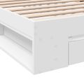 vidaXL Posteľný rám so zásuvkami biely 90x190 cm kompozitné drevo