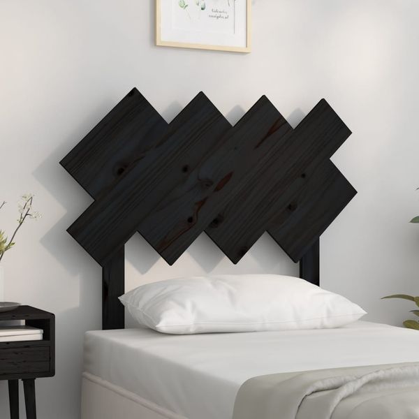 vidaXL Čelo postele čierne 92x3x81 cm masívna borovica