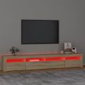 vidaXL TV skrinka s LED svetlami dub sonoma 240 x 35 x 40 cm