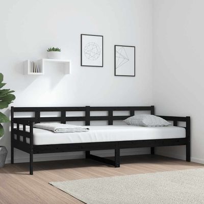 vidaXL Denná posteľ čierna masívna borovica 80x200 cm