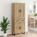 vidaXL Highboard 2 ks Remeselný dub 69,5 x 34 x 180 cm