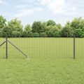 vidaXL Európsky plot s hrotmi 50 x 0,6 m PVC potiahnutá oceľ Sivá
