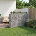 vidaXL Gabiónová vyvýšená posteľ 4 ks 330 x 50 x 150 cm Strieborná