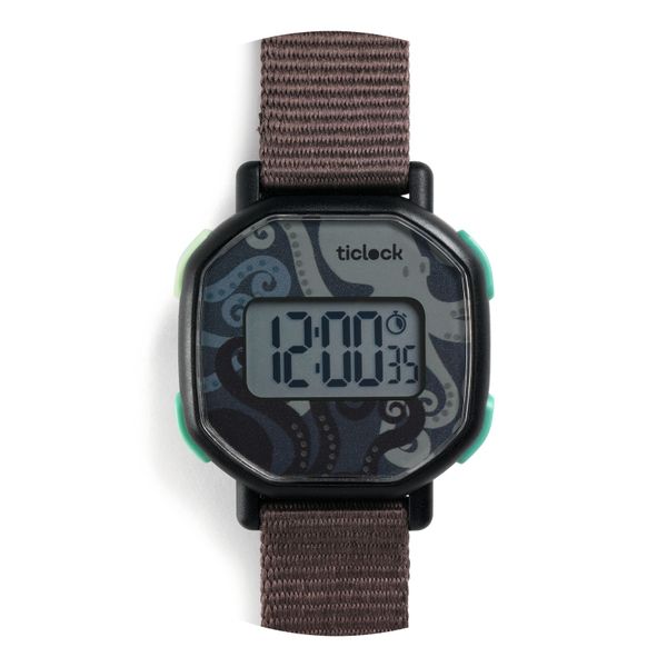 Náramkové digitálne hodinky Ticlock Čierna chobotnica
