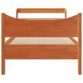 vidaXL Posteľný rám s čelom voskovo hnedý 75x190 cm borovicový masív