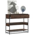 vidaXL Konzolový stolík hnedý dub 90x35x80 cm kompozitné drevo