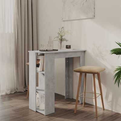 vidaXL Barový stôl+polica, betónový 102x50x103,5 cm, kompozitné drevo