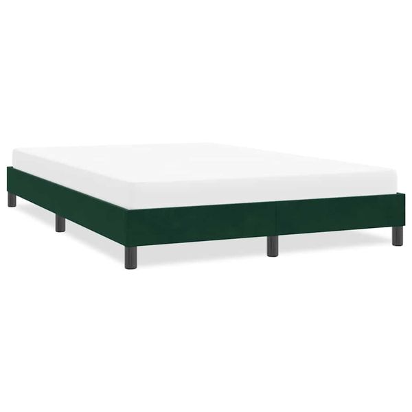 vidaXL Rám postele bez matraca Tmavo zelená 160x220 cm Zamat