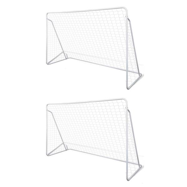 vidaXL Futbalové bránky oceľové 2 ks 240x90x150 cm