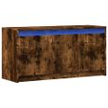vidaXL TV stolík s LED dymový dub 100x34x50 cm kompozitné drevo