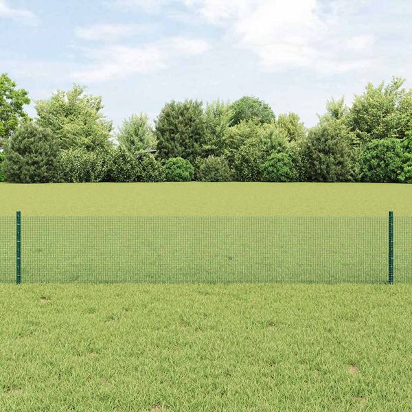 vidaXL Zvarené pletivo s podperami 50 x 0,4 m PVC potiahnutá oceľ
