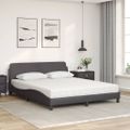 vidaXL Posteľ s matracom Dover sivá 160x200 cm umelá koža