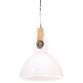 vidaXL Industriálna závesná lampa 25 W biela 30 cm okrúhla E27