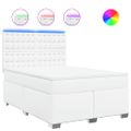 vidaXL Boxspring posteľ s matracom biela 160x200 cm umelá koža