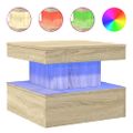 vidaXL Konferenčný stolík s LED svetlami dub sonoma 50x50x40 cm