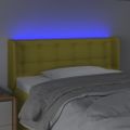 vidaXL Čelo postele s LED zelené 93x16x78/88 cm látka