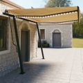 vidaXL Automatická markíza, LED a senzor vetra 4,5x3 m, žltá/biela