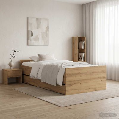 vidaXL Rám postele Dub artisan 90 x 200 cm Kompozitné drevo