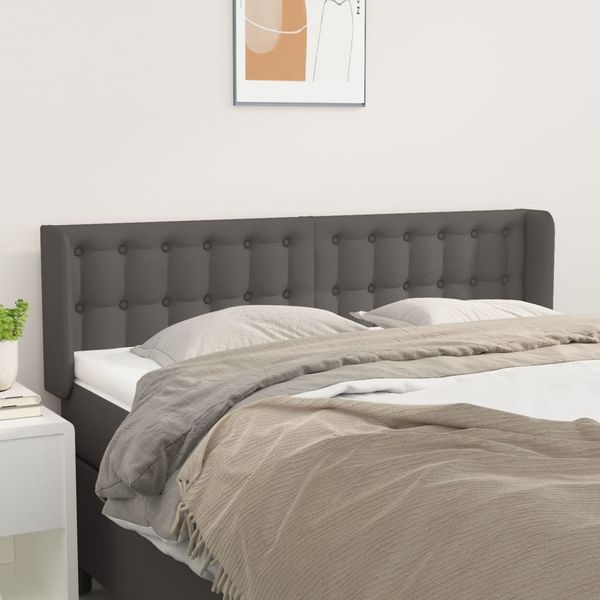 vidaXL Čelo postele so záhybmi sivé 147x16x78/88 cm umelá koža
