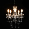 vidaXL Luster s krištálikmi, strieborný, okrúhly 5 x E14