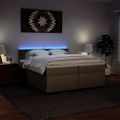 vidaXL Boxspring posteľ s matracom kapučínová 200x200 cm umelá koža
