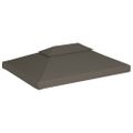 vidaXL Dvojitá strieška na altánok 310 g/m², 4x3 m, sivohnedá