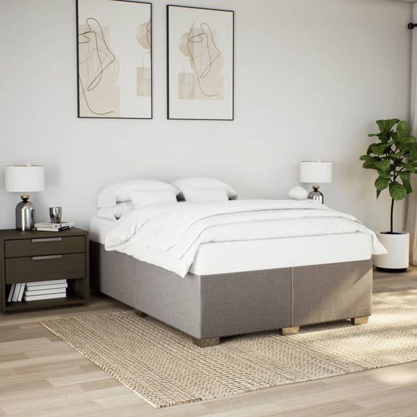 vidaXL Posteľ bez matraca sivohnedá 140x190 cm látka