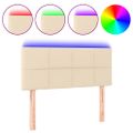 vidaXL Čelo postele s LED krémové 80x5x78/88 cm látka